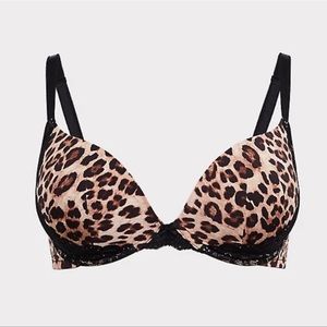 Animal Print & Lace Push Up Bra 40D